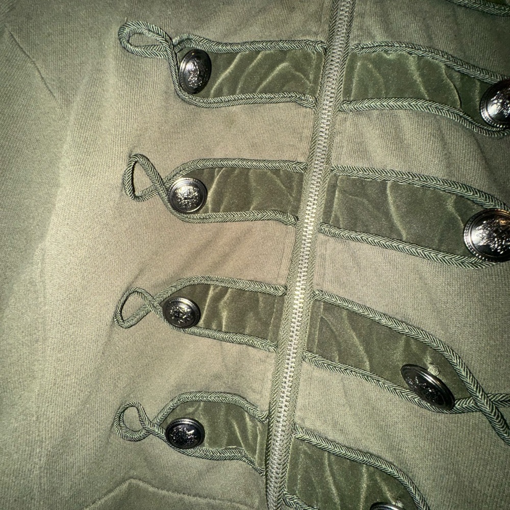 Torrid Military Jacket Stretch Twill Peplum Embellished green Women's Size 3x
